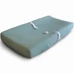 mushie Extra Soft Muslin Fitted Changing Pad Cover (Fog) 