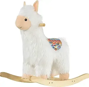 Childrens Swaying Llama Chair Play Toy For Kids 18-36 Months Old In White