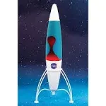 NASA Inspired Rocket Lava Lamp. Includes Blue Liquid & Red Lava. 43cm/17-inch Tall. Mains Powered. Includes 1 x R39 E14 25W Bulb. NASA Inspired Space Merchandise.