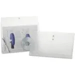 1InTheOffice Poly Envelopes Expandable Plastic Clear Envelope with Button & String Closure, Letter Size, Clear, 20 Pack