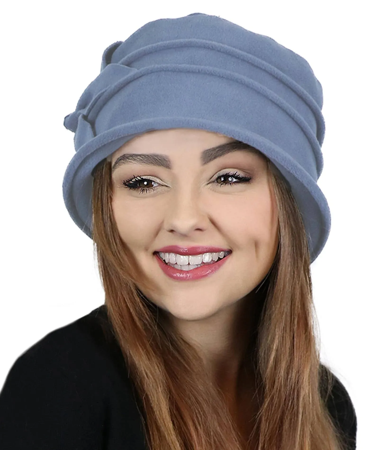 Hats Scarves & More Fleece Flower Cloche Hat for Women Cancer Headwear Chemo Ladies Head Coverings