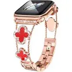 Musk-MSKR Rose Gold Cute Luxury Metal Diamond Slim Glitter Apple Watch Band 38mm ...