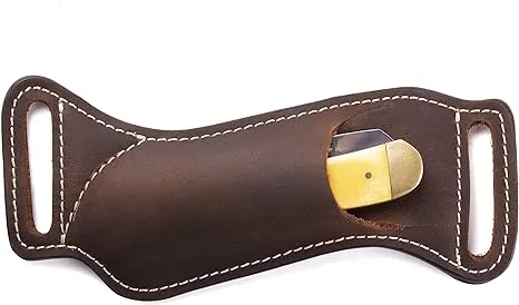 Gentlestache Leather Knife Sheaths for Belt, Knife Holster, Pocket Knife Sheath, EDC Leather Sheath for Folding Knife Carrier