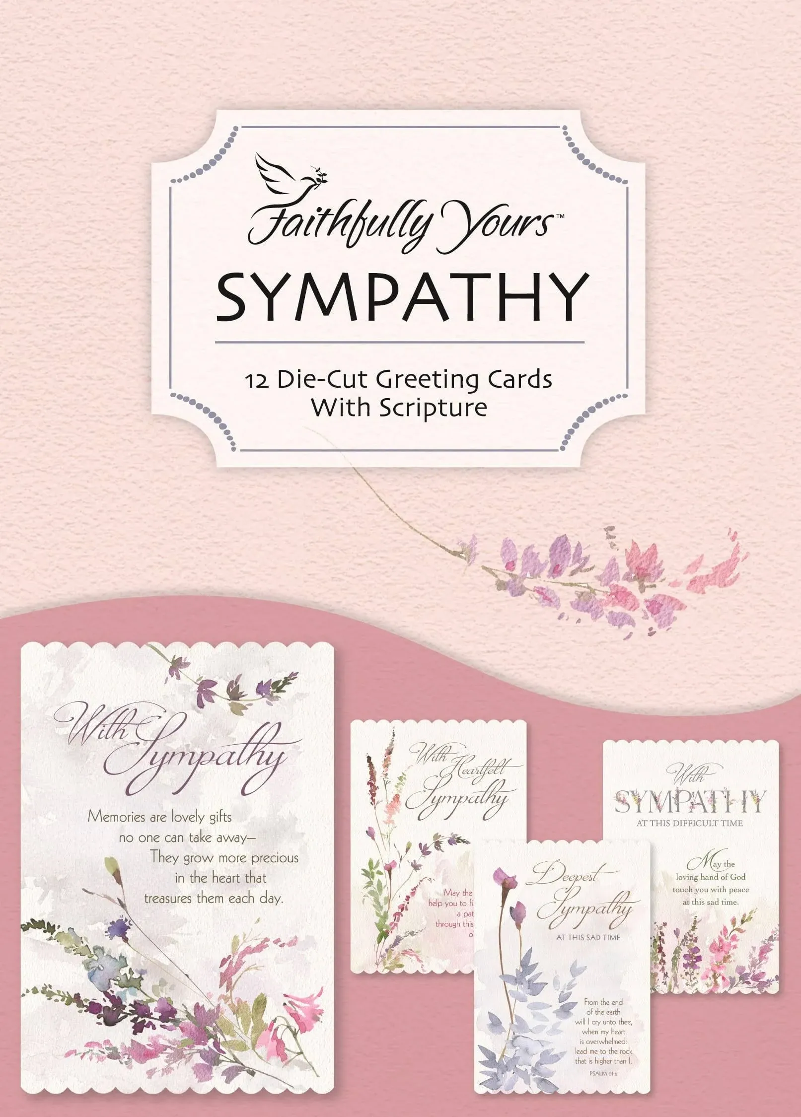 Faithfully Yours Designer Greetings Floral Sympathy Boxed Card Assortment, Father of Mercies with Biblical Scripture Verses (Box of 12 Greeting Cards with Envelopes)