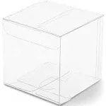 Juvale 50-Pack Clear Gift Boxes - 3x3x3 In Square Plastic Transparent Favor Boxes for Wedding, Baby Shower, Birthday Party