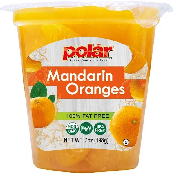 MW Polar Snack Cup, Mandarin Oranges in Light Syrup, 7 Ounce (Pack of 12)