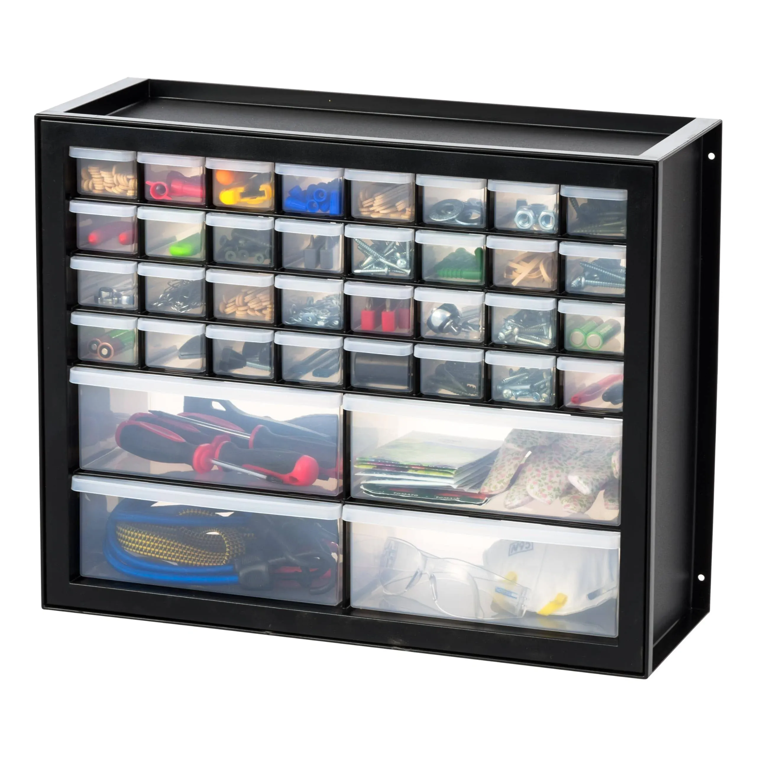 Screw Hardware Crafts Storage Organizer W/ 36 Plastic Drawer Parts Cabinet Black