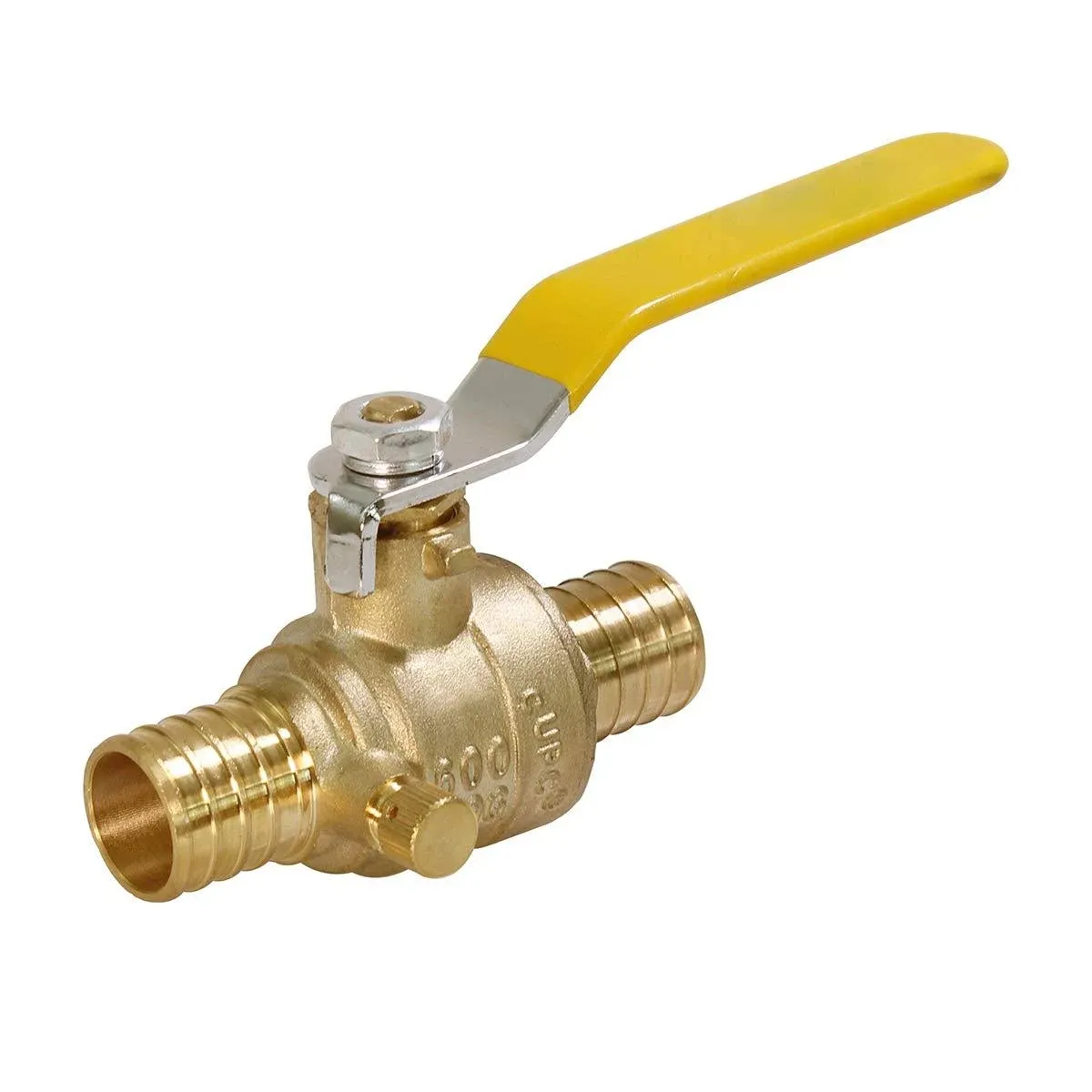 Full Port PEX Ball Valve with Adjustable Drain 1 Inch Forged Brass Lead-Free