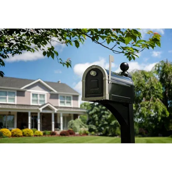 Architectural Mailboxes Post Mount Black Metal Large Mailbox