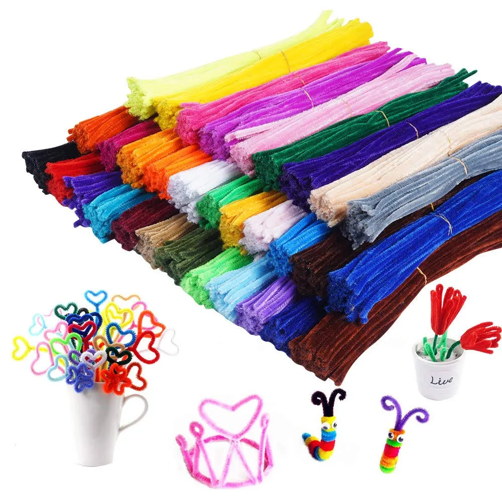 CVNDKN 1600 Pieces Pipe Cleaners in 32 Colors Chenille Stems for Home and School DIY Art Crafts (0.23 x 11.8 inches)