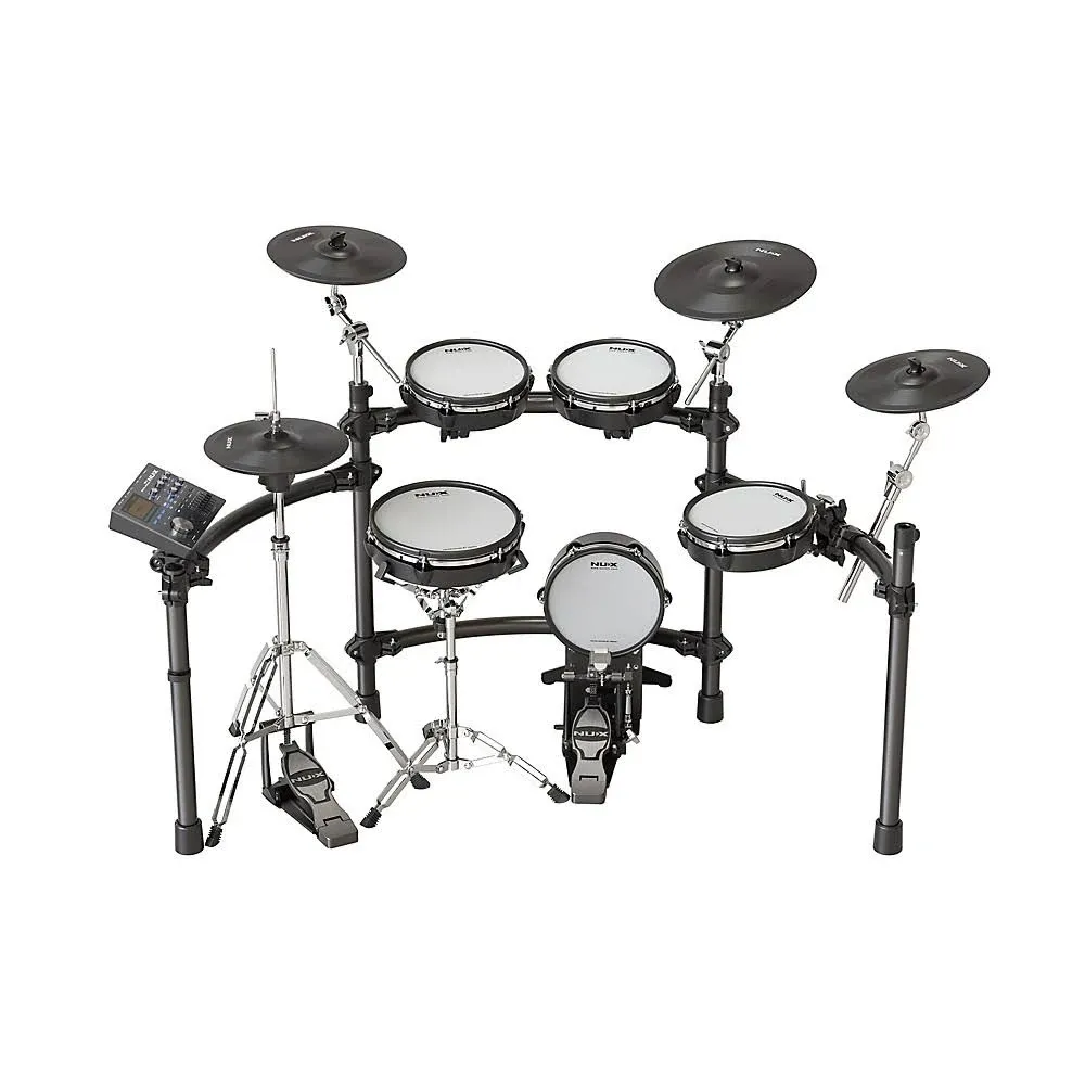 NUX DM-8 Digital Drum Kit, Authentic Acoustic-like Feel, Realistic Expressive Playing, Robust Rack System