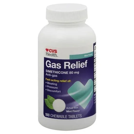 Cvs Health Gas Relief, 80 mg, Mint Flavor, Chewable Tablets - 100 tablets