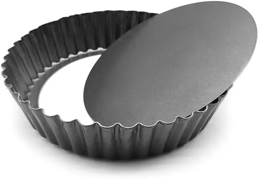 Nonstick Heavy Duty Tart Pan With Removable Bottom, Removable Loose Bottom Quiche Pans, Pie Pan (9.5" X 2")