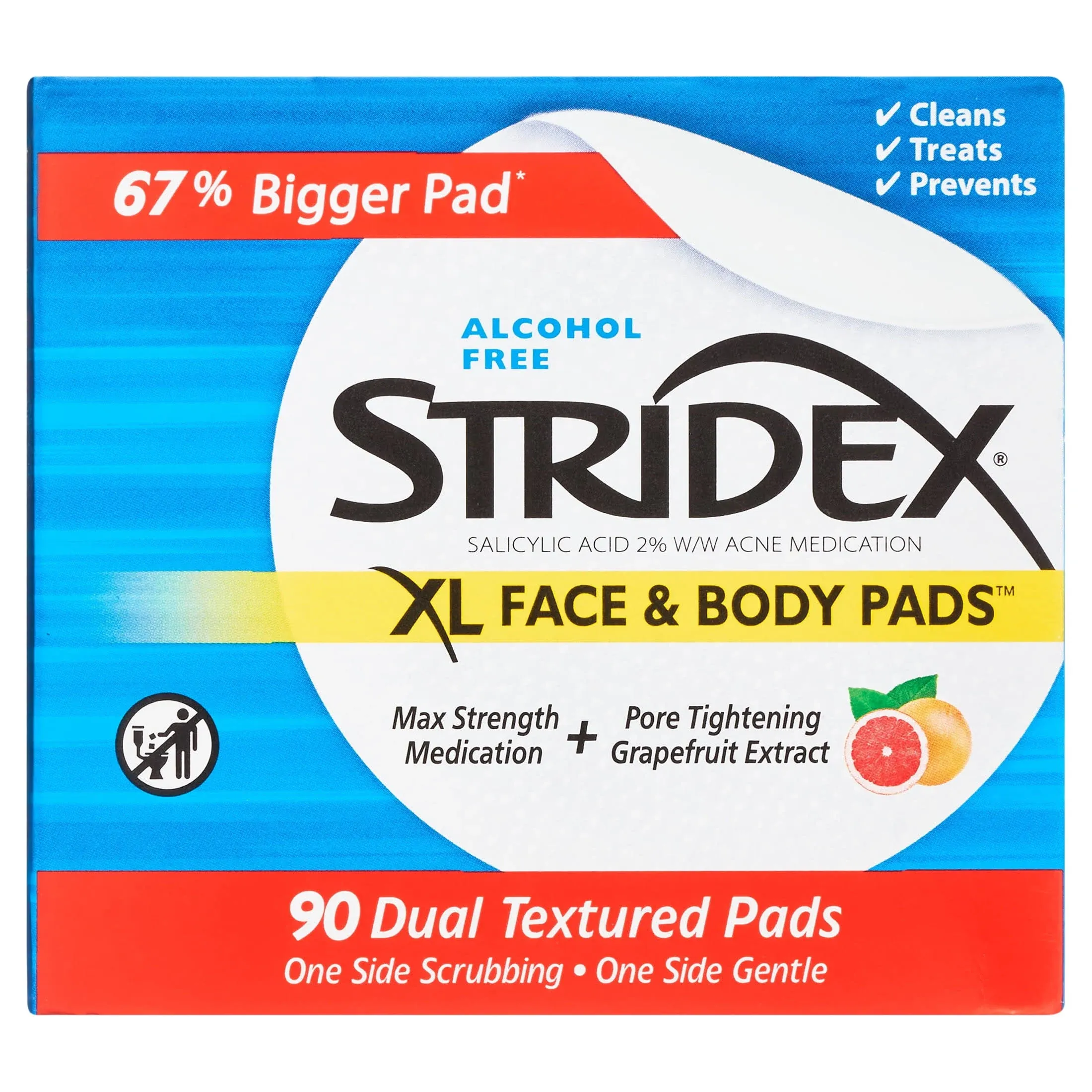 Stridex Face & Body Pads, XL - 90 pads