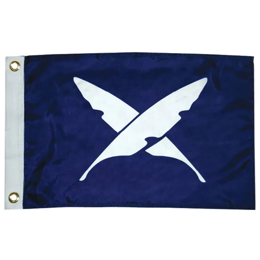 TaylorMade 93082 Nylon Past Commodore Officer Flag - 12" x 18" , Blue