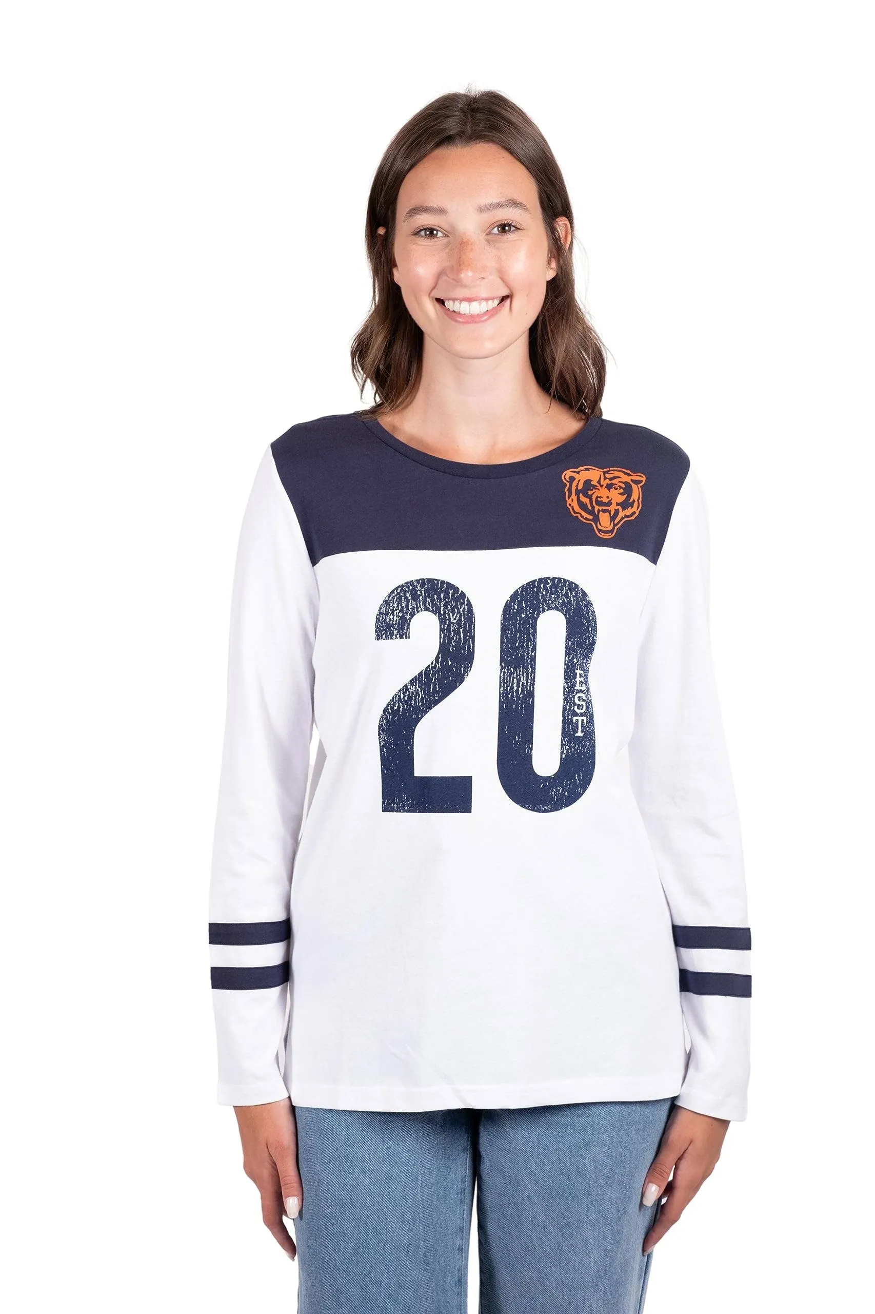 Ultra Game NFL Women's Super Soft Raglan Vintage Baseball T-Shirt