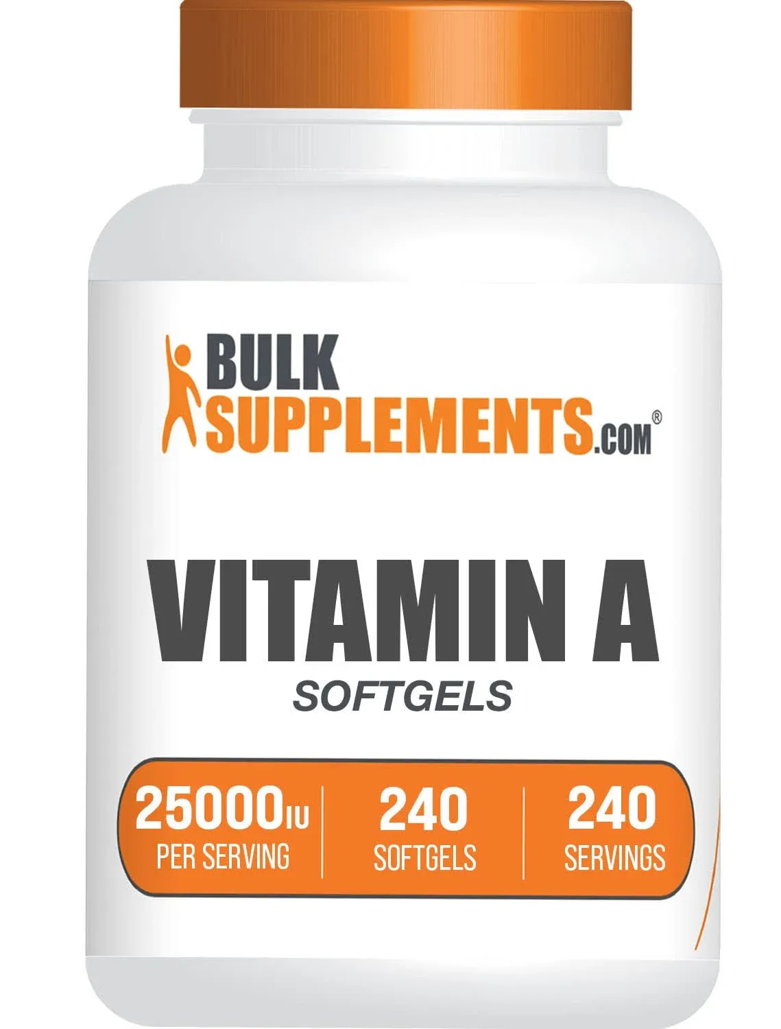 BulkSupplements.com Vitamin A 25000 IU Softgels - Vitamin A Supplement, as Retinyl Palmitate, for Eye & Immune Support - Gluten Free, 1 Softgel per Serving, 365 Count (Pack of 1)