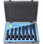 Accusize Industrial Tools 8 Pc 3/4&#039;&#039; Round Shank Indexable Boring Bar Set with T