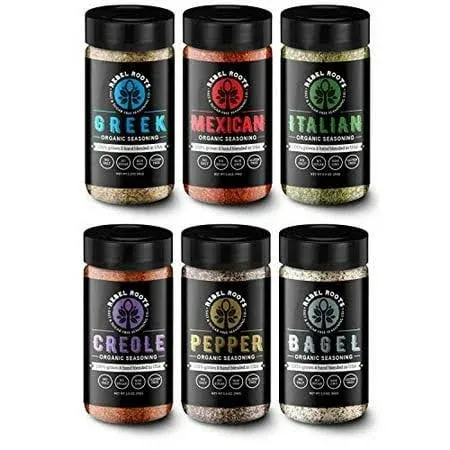 Organic Salt Free Seasoning, No Salt Seasoning, Non-GMO, Sugar Free Seasoning, Meal Prep Seasoning, All Natural, 100% Made in USA (Assortment, 6 Pack)