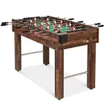 Best Choice Products 48in Competition Sized Foosball Table for Home, Game Room w/ 2 Balls, 2 Cup Holders - Dark Brown