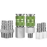 Flexzilla Pro High Flow Coupler & Plug Kit, 1/4" NPT, 7-Piece - A53457FZ