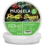 MUDEELA 6 Pack of 15 inch Plant Saucer, Durable Plastic Plant Trays for Indoors, Clear Plastic Flower Plant Pot Saucer, Made of