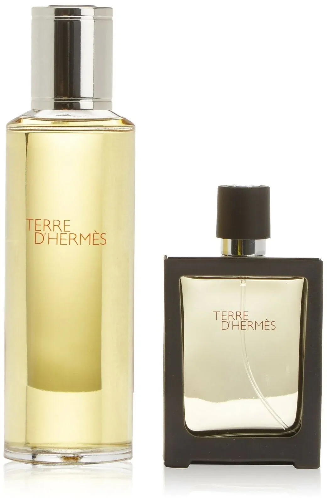 "Hermes Terre D'hermes Pure Perfume 2 Pc Set For Men (4.2 Parfum Refill + 1.0 Parfum Refillable Spr)"