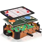 Point Games 3 in 1 Small Multi Game Set, Foosball, Air Hockey, Table Tennis -...