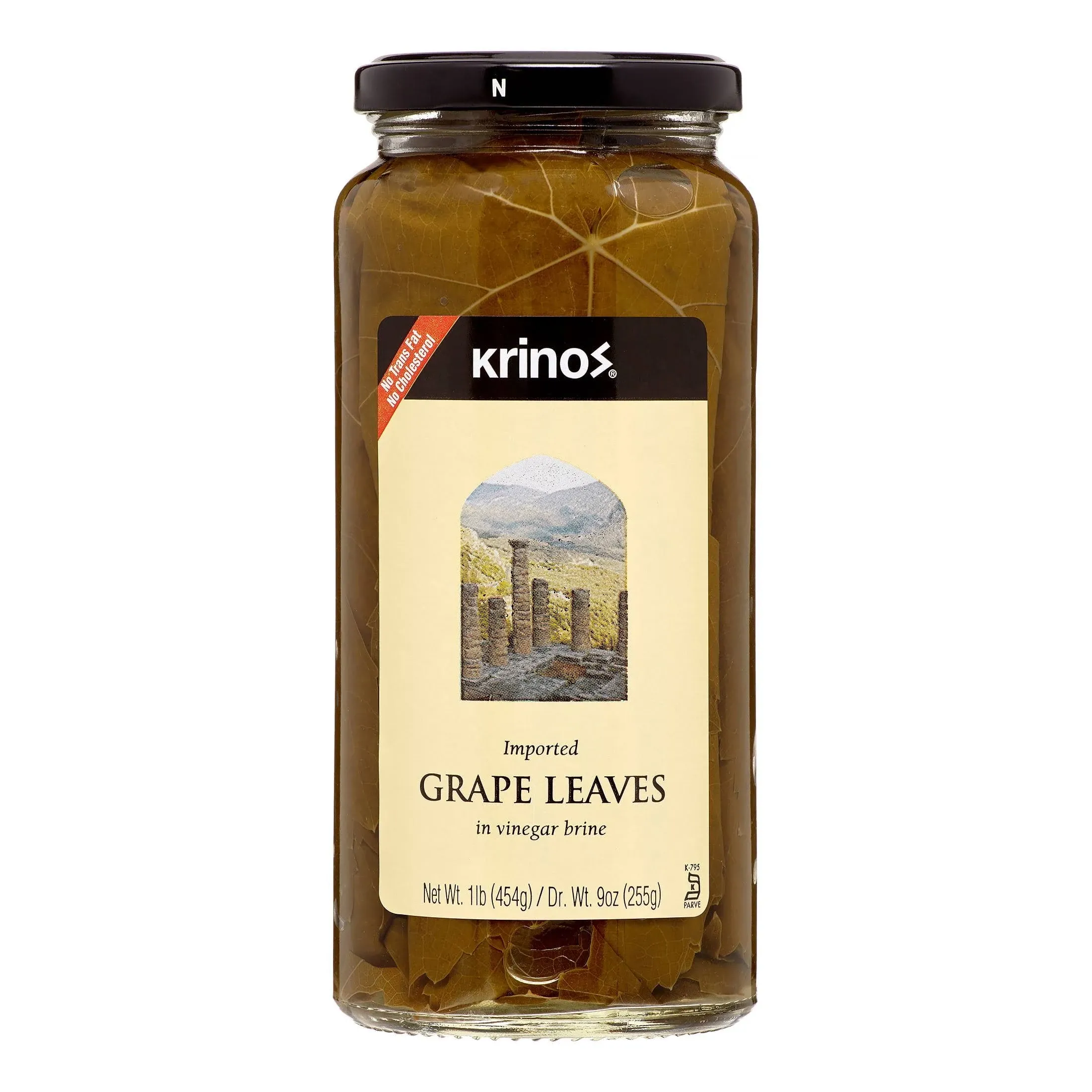 Krinos Grape Leaves in Vinegar Brine, 16 oz, (Pack of 6)