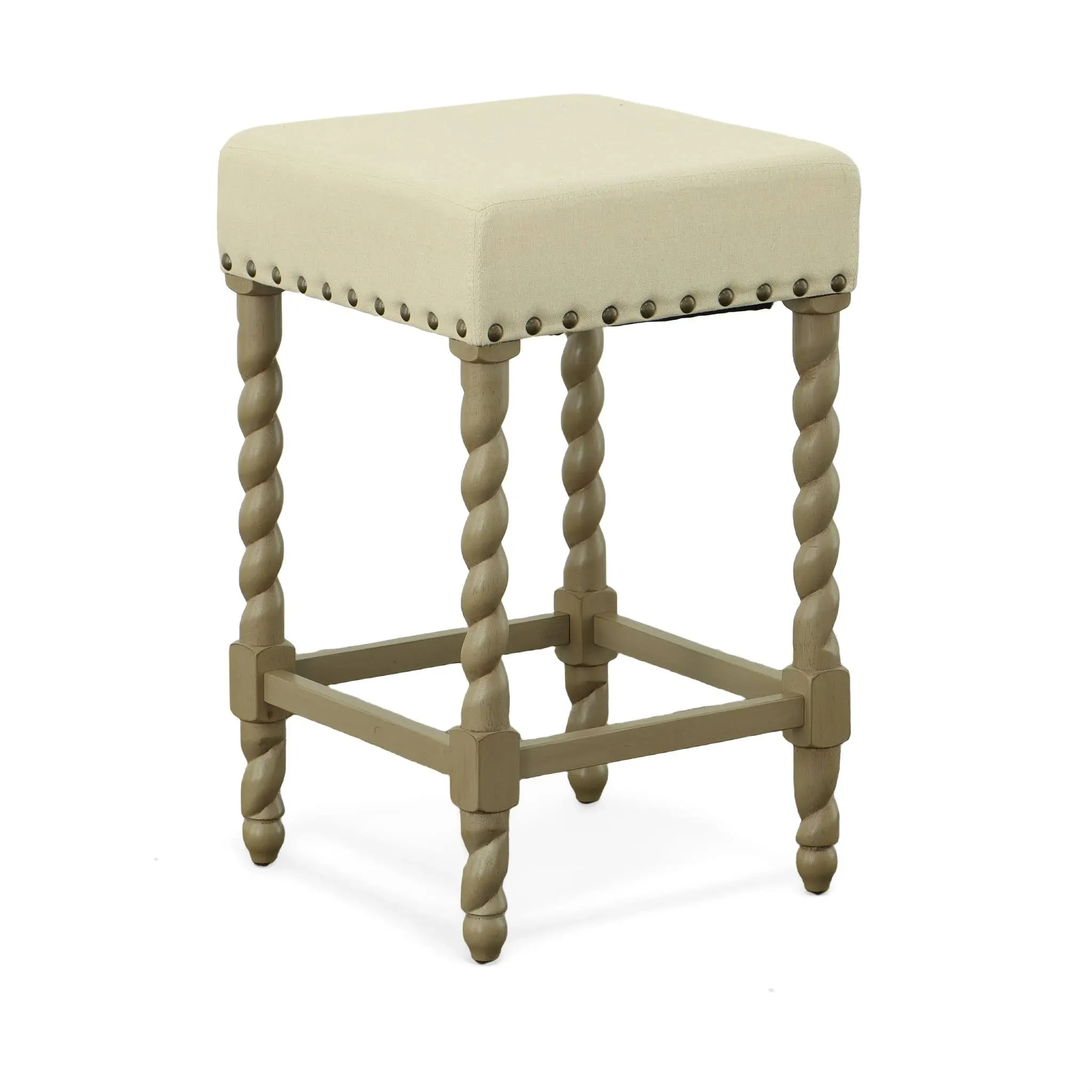 Carolina Classics Remick 24" Counter Stool in Weathered Gray and Linen