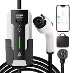 Andeman Level 2 EV Charger 32amp,7.68kw Electric Vehicle Charger Portable 240v,sae-j1772 and NEMA 14-50 Plug, Scheduled Charging,Adjustable Current,sm