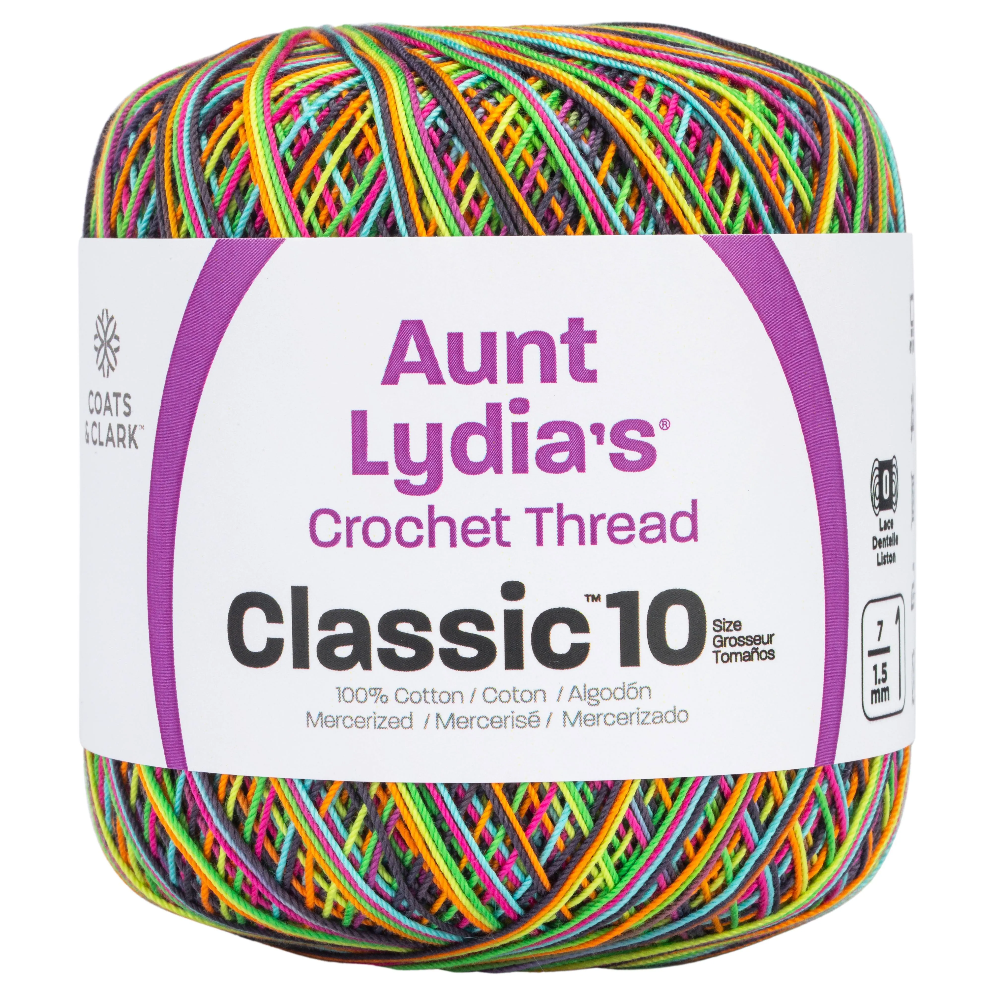 Aunt Lydia's Classic Crochet Thread Size 10 Blacklight