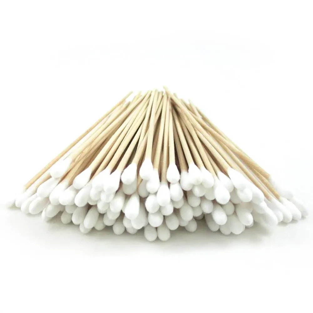 200 Pcs Cotton Swab Applicator Q-tip Swabs 6" Extra Long Wood Makeup Application