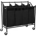 SONGMICS Heavy-Duty 4-Bag Rolling Laundry Sorter Storage Cart