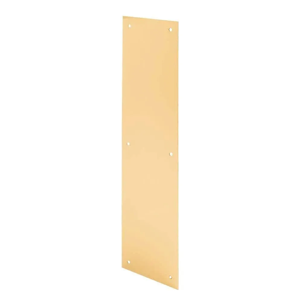 Prime-Line J 4630 Door Push Plate, 4 In. x 16 In., Bright Brass (Single Pack)