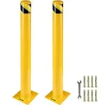 VEVOR Safety Bollard Steel Bollard Post Yellow Pipe Steel Barrier 42" H 4.5" D