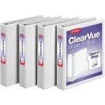 Cardinal 1.5 inch 3 Ring Binder D Ring White 4 Pack Holds 375 Sheets (29400)