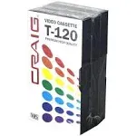 3-Pack Craig Blank T120 Premium High Quality VHS Video Cassette Tapes  BRAND NEW