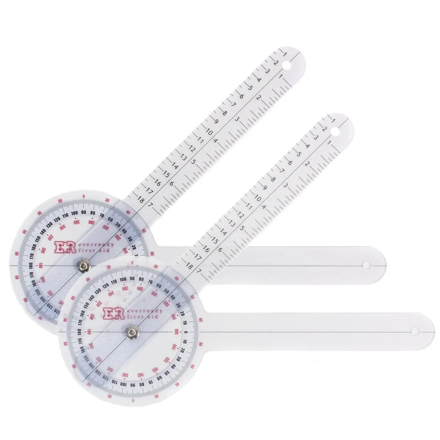 Ever Ready First Aid Plastic 12” Goniometer 360 Degree ISOM – 2 Pack