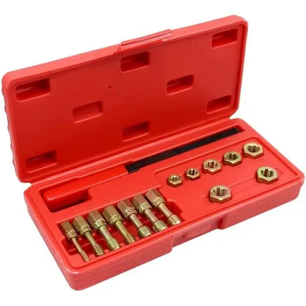 RULLINE 15-Piece Metric Thread Chaser Set Universal 7-Piece Rethread Repair Tool ...