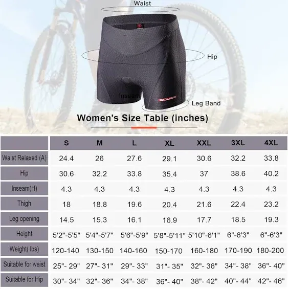 Eco-daily Cycling Shorts Women's 3D Padded Bicycle Bike Biking Underwear Shorts ...