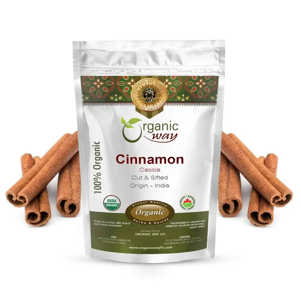 Organic Way Cinnamon Cassia Sticks - Organic, Kosher &amp; USDA Certified