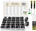 O Ring Kit, 1540 Pcs Rubber O-Ring Assortment Kit, Plusmart 32 Sizes Washer Gasket Set for Pressure Washer, Plumbing Sealing Repair, Air or Gas Connections, Resist Oil and Heat, 4 Tools & 1 Lube Paste