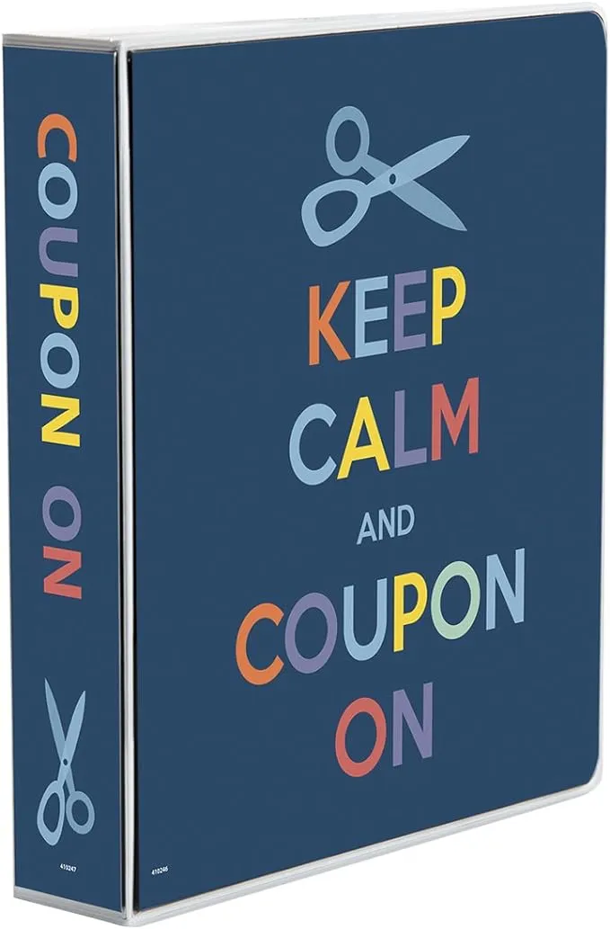 3-Ring Coupon Organizer Binder - Keep Calm