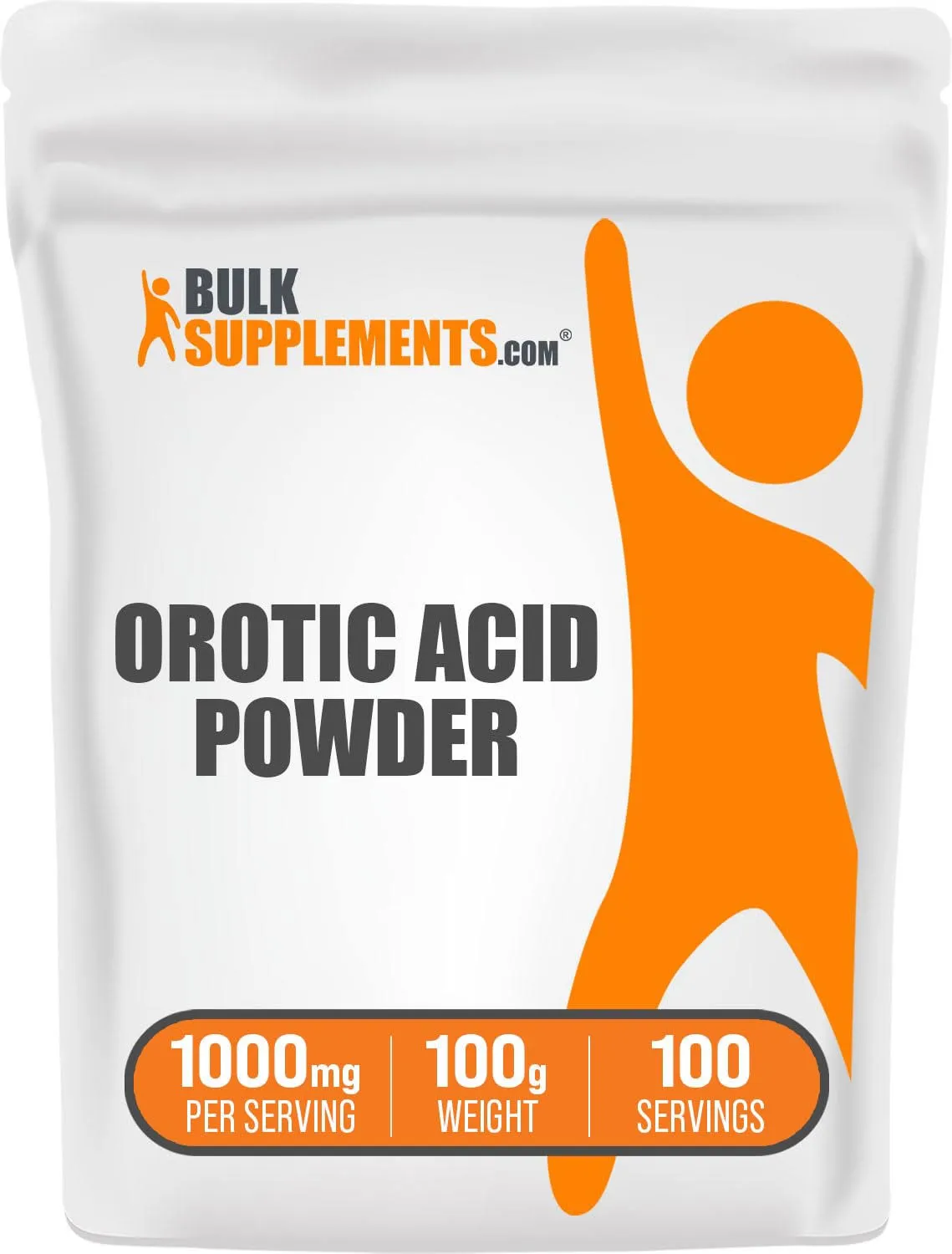 BulkSupplements.com Orotic Acid Powder - Orotic Acid Supplement, Orotic Powder, Orotic Acid 1000mg - Vegan & Gluten Free, 1000mg per Serving, 100g (3.5 oz) (Pack of 1)