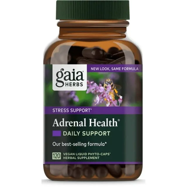 Gaia Herbs, Adrenal Health, Daily Support, 60 Vegan Liquid Phyto-Caps