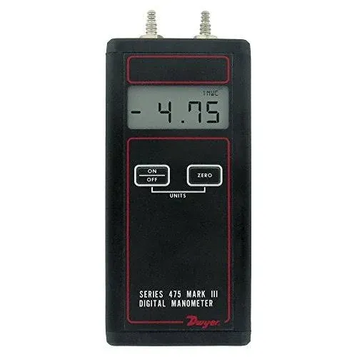 Dwyer Handheld Digital Manometer,0to 200 in WC 475-3-FM