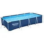 Bestway Steel Pro 13 Foot x 32 Inch Rectangular Above Ground Swimming Pool, Blue