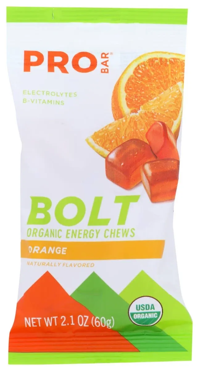 Pro Bar Bolt Organic Energy Chews, Orange - 12 count, 2.1 oz each