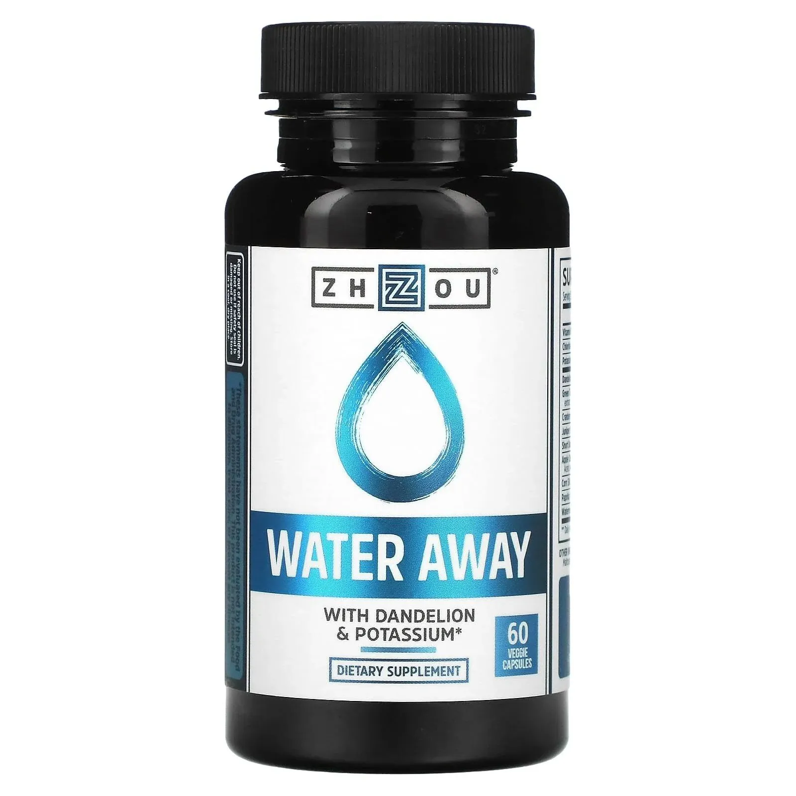 Zhou Nutrition Water Away with Dandelion & Potassium 60 Capsules